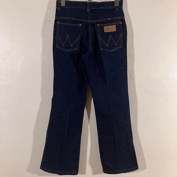 Vintage 90s Wrangler Dark Wash‎ Denim Flare High Waisted Jeans - Picture 4 of 5